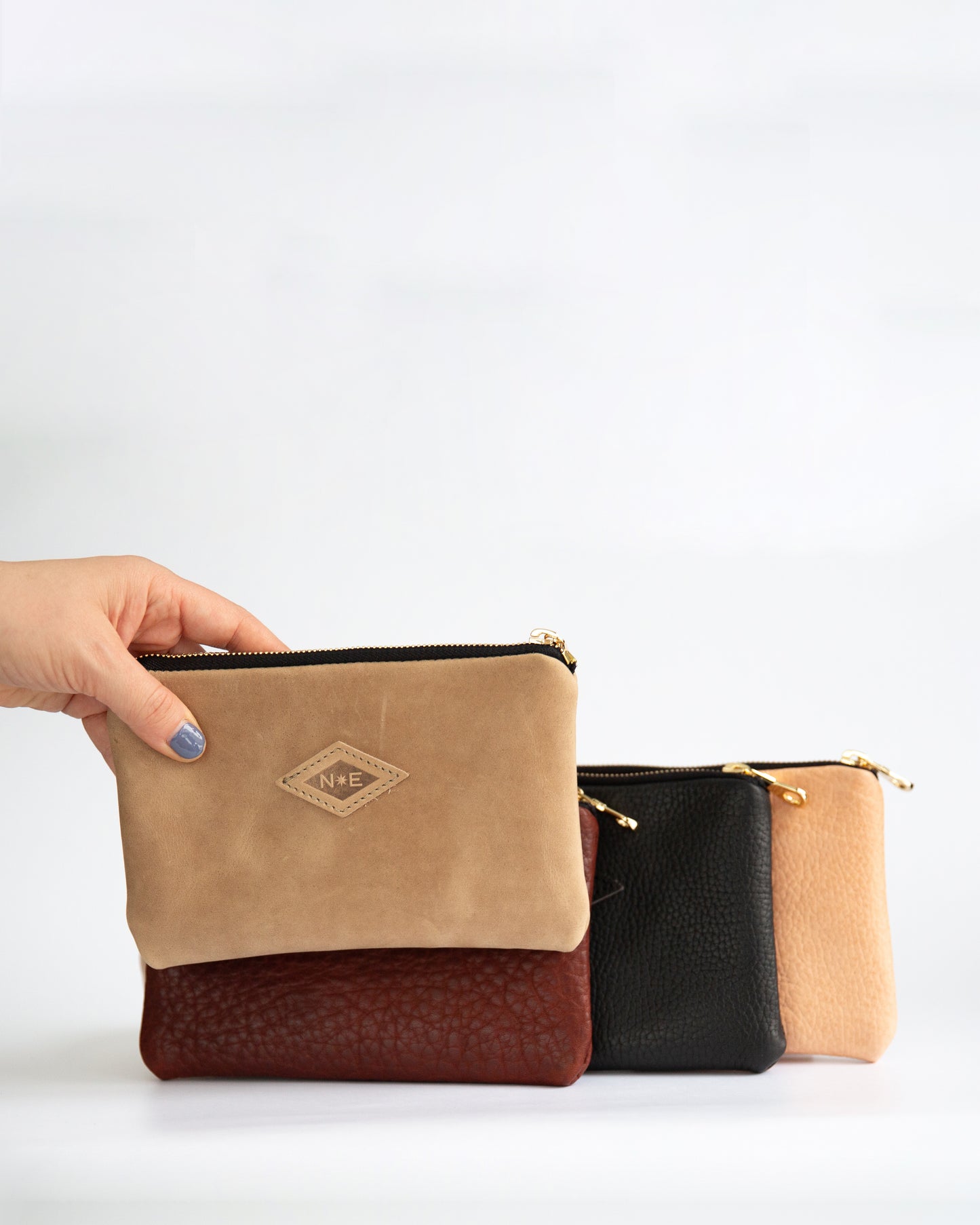 All Leather Cosmetic Pouch