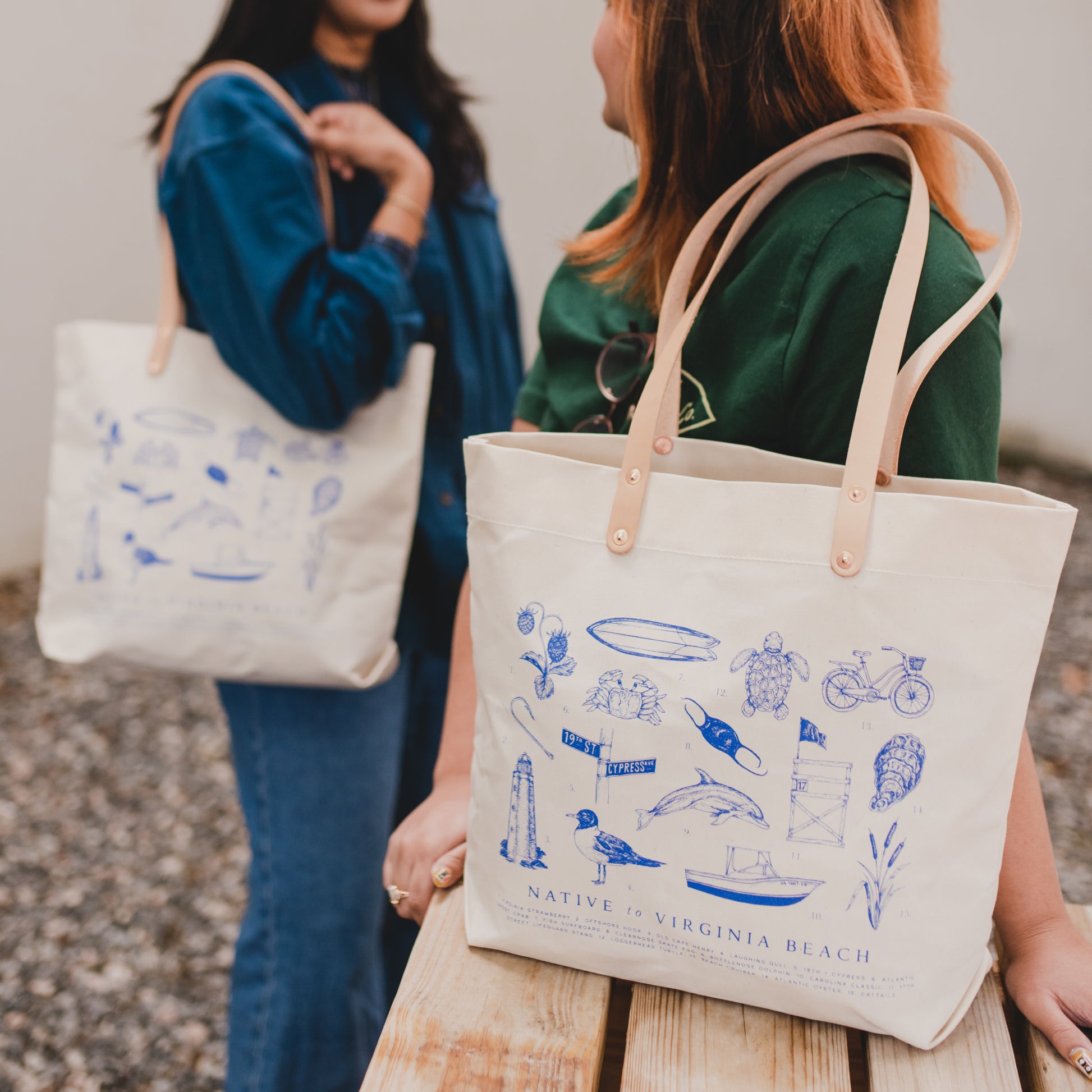 Crab Navy Blue Canvas Tote Bag - Seven Season