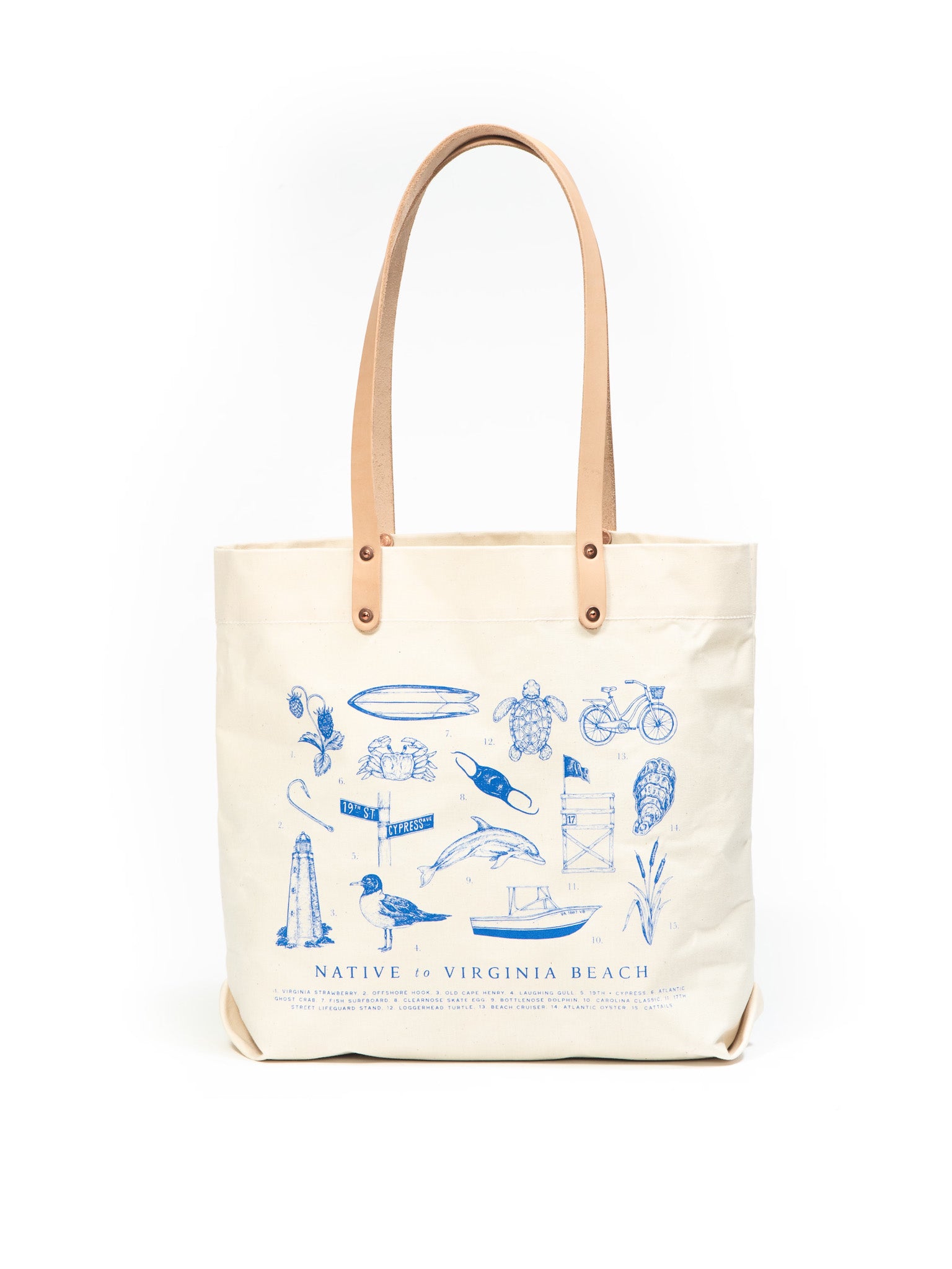 Crab Navy Blue Canvas Tote Bag - Seven Season