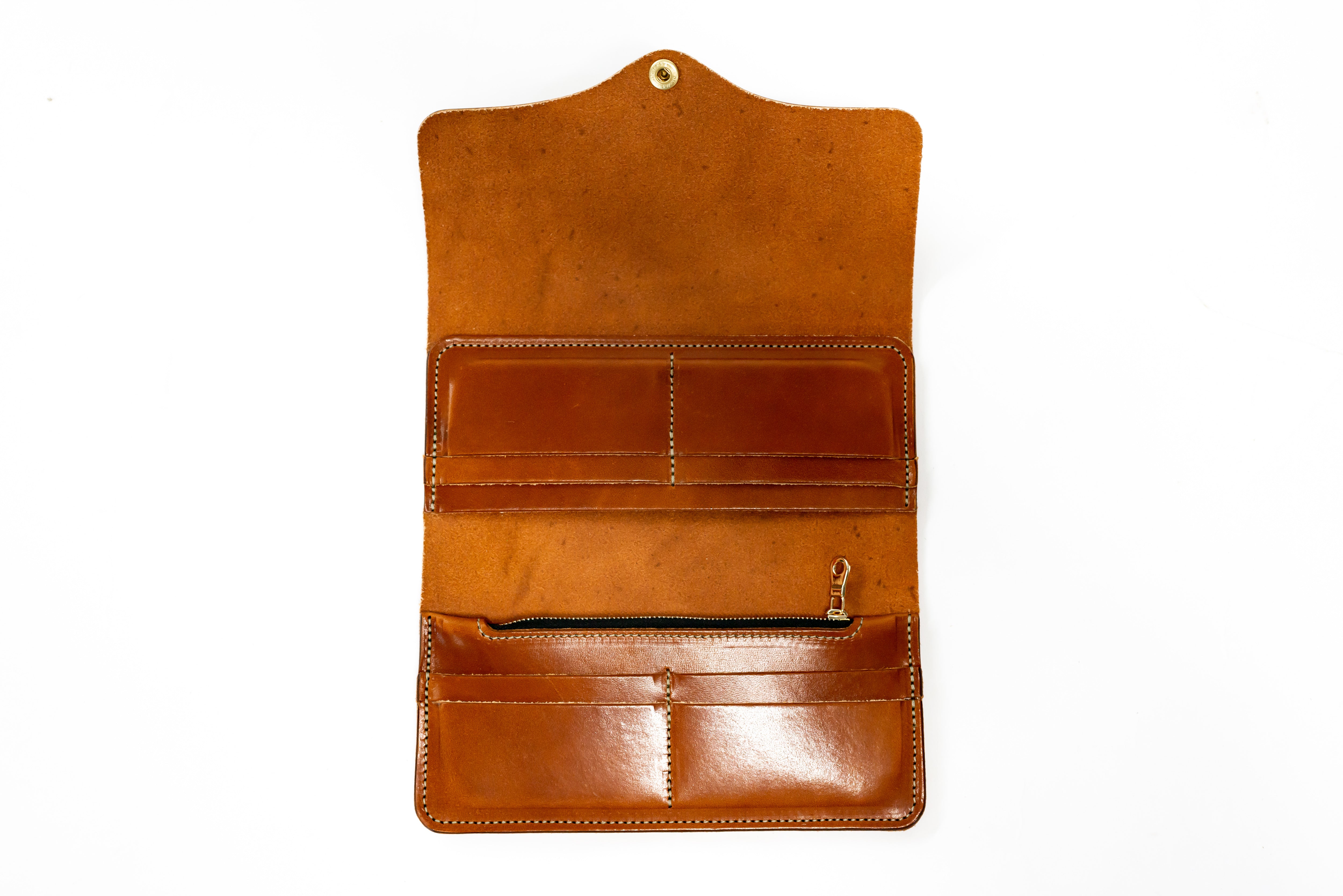 1642 Large Flap Over Leather Purse with Tab by Lichfield Leather | App Test